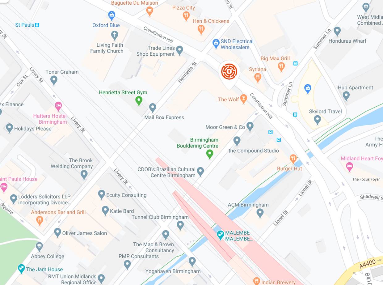 Image of google maps showing where escape live is based