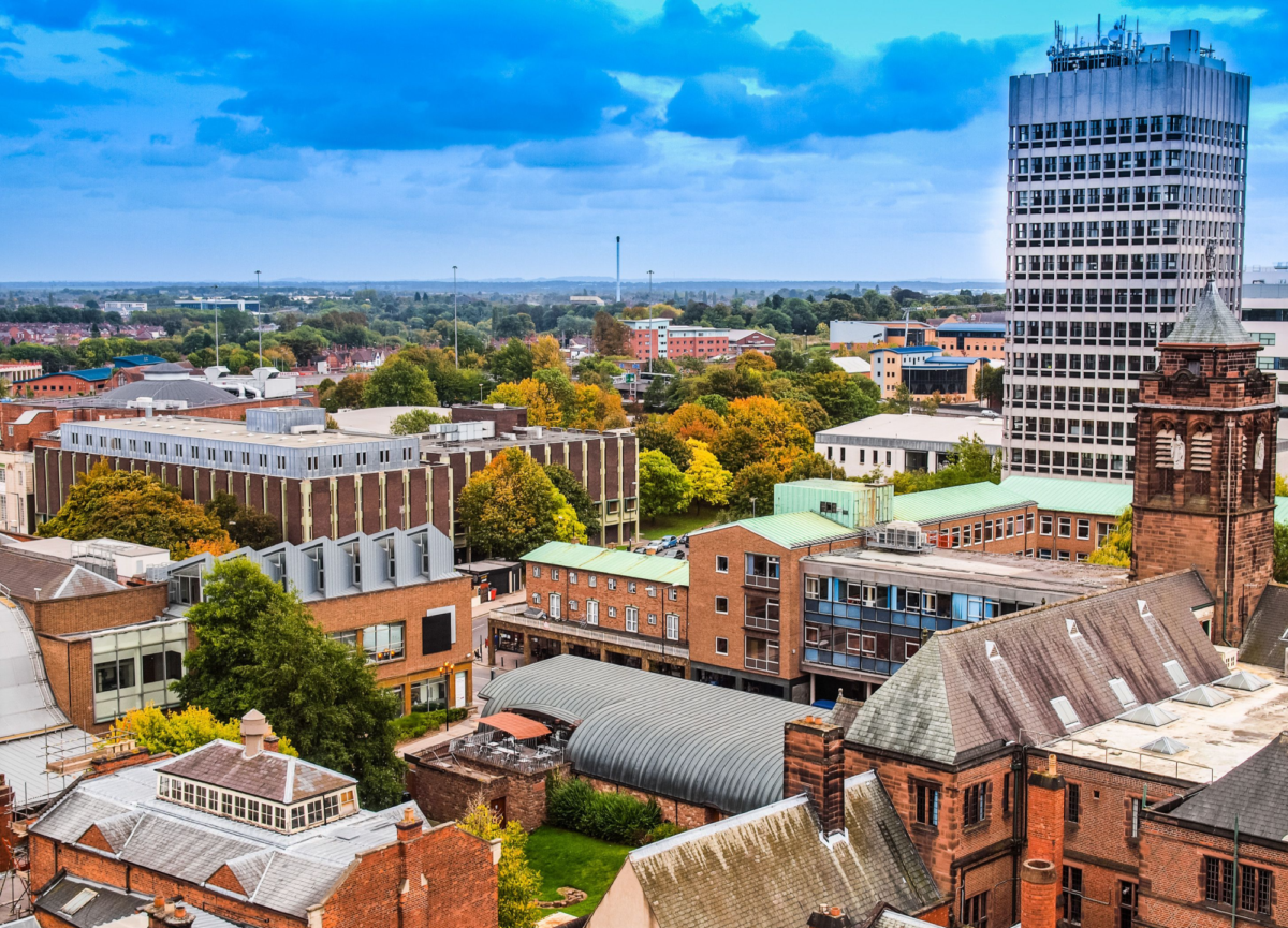 Aerial view of Coventry