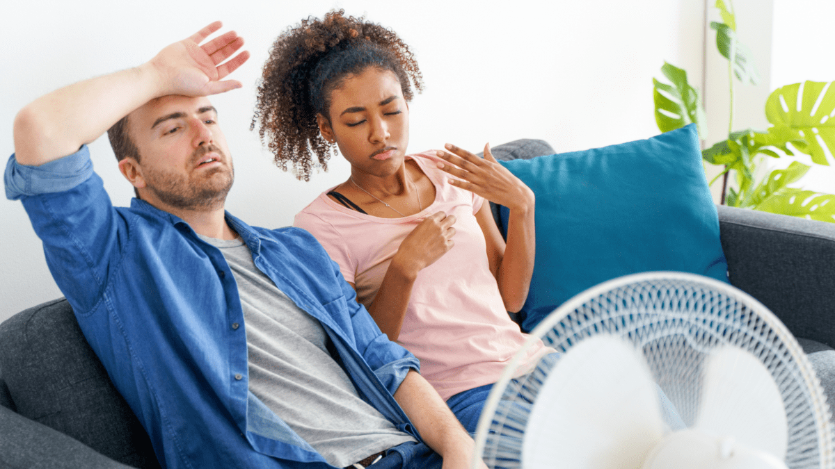 Two people experiencing the heatwave in the UK, Birmingham