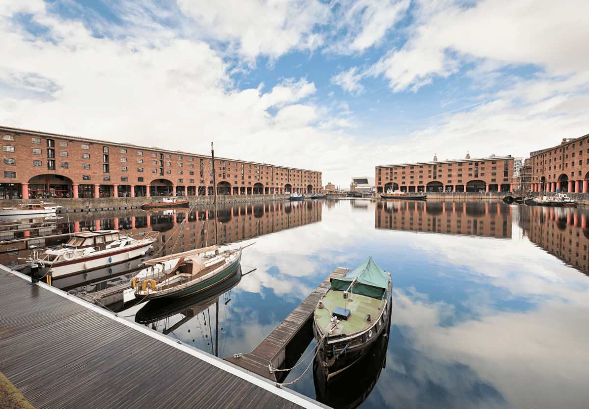 Royal Albert Dock with boats docked